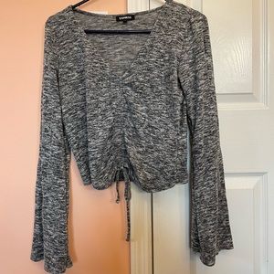 Express top adjustable crop with flare sleeve